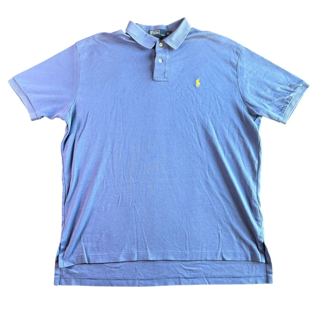 Polo Ralph Lauren Mens XL Periwinkle Blue Short Sleeve Cotton Polo Shirt Pony